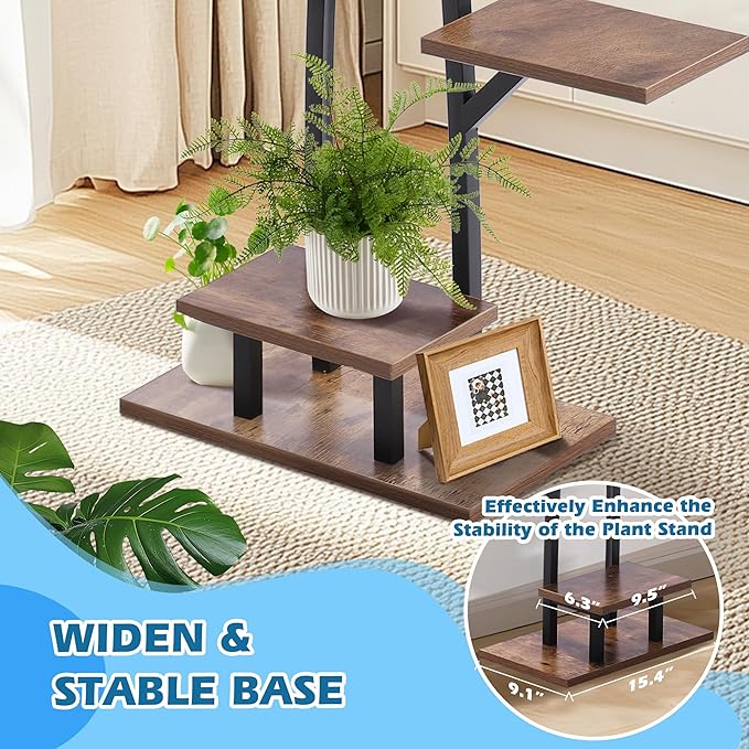 60" Plant Stand Shelf Indoor with Grow Light, 7 Tiered Corner Metal Curve Shaped Plant Rack for Indoor Plants Multiple, Tall Flower Display Stand Holder for Living Room Patio Balcony 2PCS