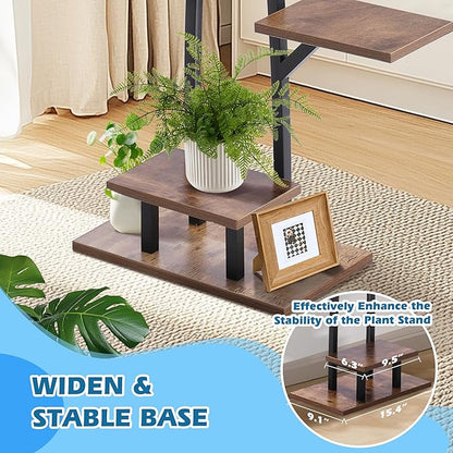 60" Plant Stand Shelf Indoor with Grow Light, 7 Tiered Corner Metal Curve Shaped Plant Rack for Indoor Plants Multiple, Tall Flower Display Stand Holder for Living Room Patio Balcony 2PCS