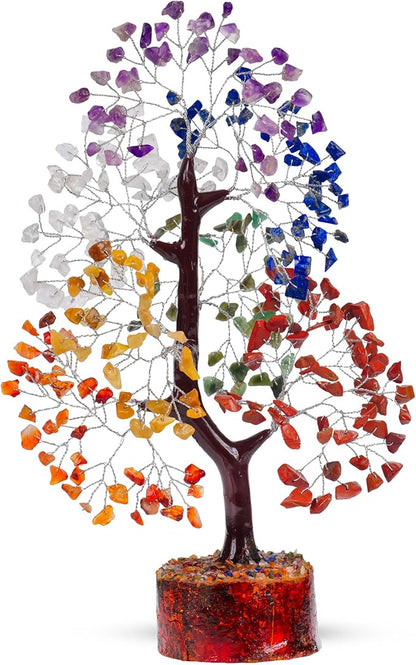 7 Chakra Tree, Crystals and Healing Stones, Chakra Tree of Life Crystal Tree for Positive Energy, Birthday Gifts for Women, Home Office Decor, House Warming Gifts New Home, Spiritual Gifts