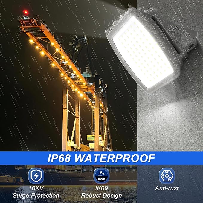 100W LED Explosion Proof Flood Light, Class I Division 2, 5000K IP68/IK10 Hazardous Location Lighting for Petroleum Refineries, Utility Gas Plants, Storage Areas, 100-277V, UL Listed