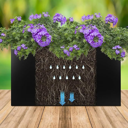 Metal Planter Box 36"x12"x20", Rectangular Steel Planter Box Frost Proof Rust Resistant Indoor&Outdoor, Heavy Duty Steel Planter for Commercial and Residential Use
