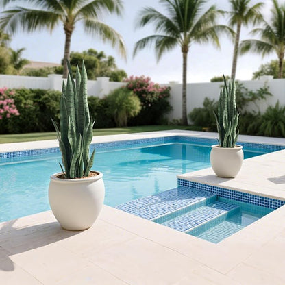 Fake Snake Plant 3ft Tall Faux Sansevieria with 24 Realistic Leaves UV Resistant Potted 2 Pack Fake Mother in Law's Tongue Plants for Indoor Outdoor Home Office Bedroom or Patio Decoration