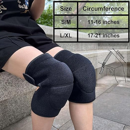 Work Knee Pads for Men Women, Soft Gardening Kneeling Pad with Thick Foam for Cleaning Weeding, Safety Knee Protector for Tactical Mechanic Yard Concrete Floor for Christmas, Black M (1 Pair)