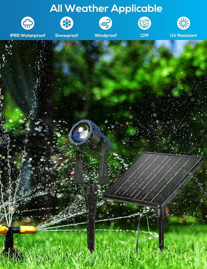 Zyan Solar Color Changing Outdoor Spotlights with Remote, IP65 Waterproof RGB Landscape Lighting for Garden Yard Path 12 Pack (3x4Pack)