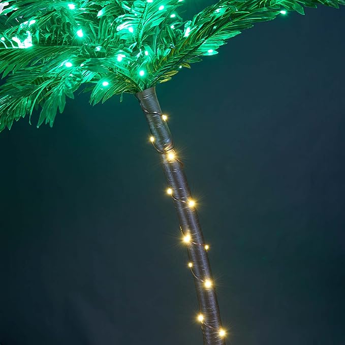Lightshare 5FT+7FT Gorgeous Artificial Lighted Palm Tree, 248LED Lights, Decoration for Home,Party, Christmas, Nativity, Outside Patio-Electric