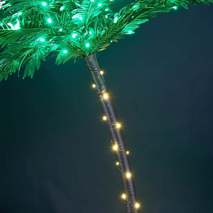 Lightshare 5FT+7FT Gorgeous Artificial Lighted Palm Tree, 248LED Lights, Decoration for Home,Party, Christmas, Nativity, Outside Patio-Electric