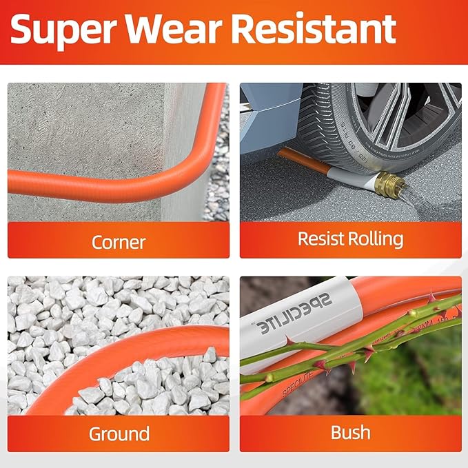 SPECILITE Garden Water Hose 10 ft x 5/8 in with Female to Female Connector, Small Leader Hose for Hose Reel, Heavy Duty, Flexible & Lightweight, Water Pipe, Outdoor Water Hose Extension Adapter
