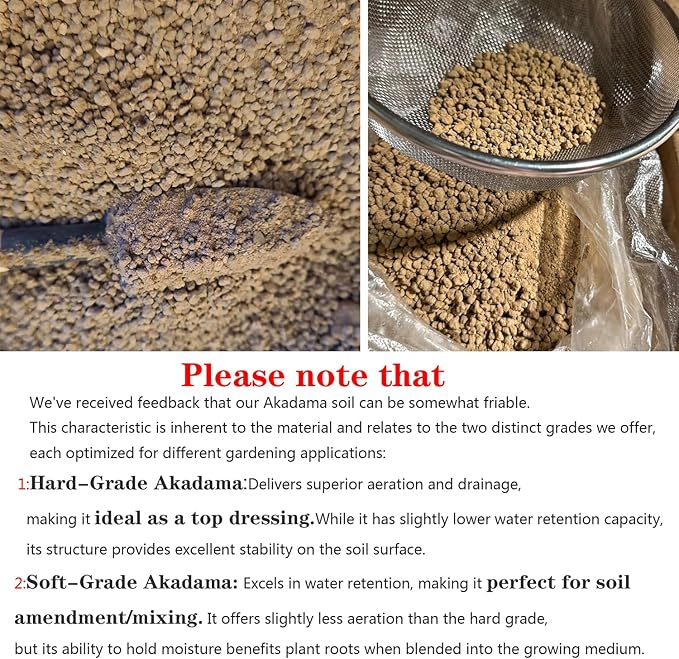 Gardening Akadama Soil - Cactus, Bonsai, Succulent Soil Additives Landscaping Vase Fillings (1/4 inch, 10 QT)