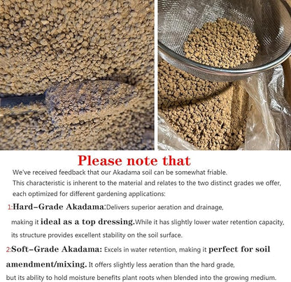 Gardening Akadama Soil - Cactus, Bonsai, Succulent Soil Additives Landscaping Vase Fillings (1/4 inch, 10 QT)