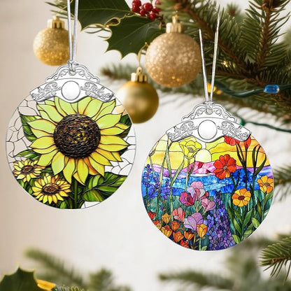 Wildflowers Christmas Ornaments: Christmas Tree Ornaments, Holiday Decor for Flower Lover, Stocking Stuffers, Gift Ideas, Housewarming Gift, Xmas Gifts & Gifts for Women