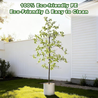 6FT Artificial Black Olive Tree Artificial Olive Plants, Tall Faux Olive Tree Faux Silk Plant Fake Plant Ultra-Realistic Silk Leaves & Natural Trunk Indoor Outdoor Use