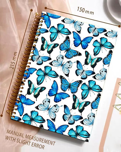 iampanda Spiral Journal Notebook,Strong Twin-Wire Binding with Premium Paper for Girl Women,Fashion Luxury Design 60 Sheets A5 College Ruled Notebook/Journal,Perfect for School Office Home Gifts,Blue