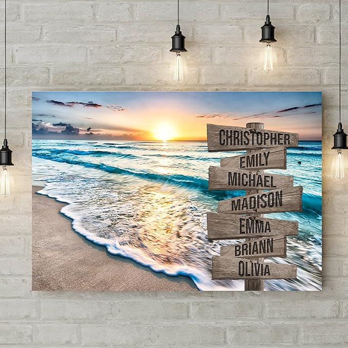 Personalized Family Street Sign Multi-Name Canvas, Custom Date Of Birth With Names Poster, Street Signs Customized, Best Gifts For Mom/Dad, Birthday, Christmas Gift For Family #23