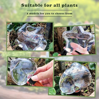 Heart-Shaped 7.04oz/200ml Plant Watering Globes - 6 Self Watering Globes for Outdoor ＆ Indoor Plants - Automatic,Slow,Self Watering Spikes Care of Plants Everyday