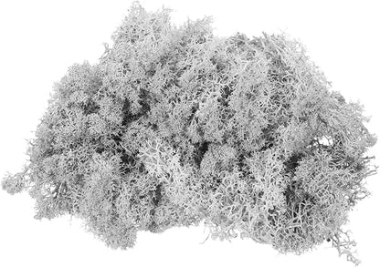 MECCANIXITY 3oz Preserved Reindeer Moss, Light Grey Decorative Artificial Fake Moss for Potted Plants Indoor Crafts Lichen Centerpieces Decor