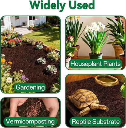 ZeeDix 8 Pack Coco Coir Brick (11.2lbs), 100% Organic Coconut Coir for Garden Soil & Potting Mix, Low EC and pH Balance, Compressed Coconut Husk Fiber for Seed Starter Soil for Indoor Outdoor Plants