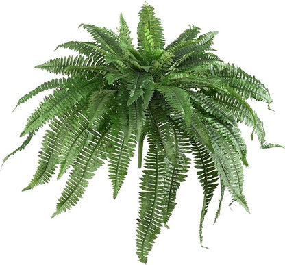 Nearly Natural 48-in Artificial Boston Fern, Large Hanging Fake Plant Wall Decor with 67 Fronds, Faux Fern Vines That Look Real for Home and Office Decor