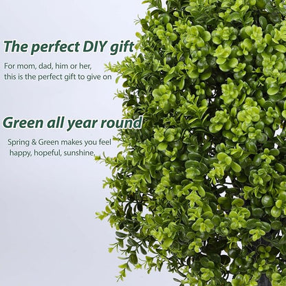 3FT Artificial Boxwood Topiary Tree Fake Topiary Potted Plants for Home Office Garden Indoor Outdoor Decoration 35INCH(2PACK)
