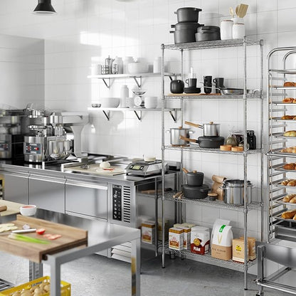 14" Deep x 36" Wide x 86" Height Wire Shelving Kit | 5-Tier | NSF Commercial Storage Rack Unit