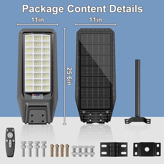 loyoele Solar Street Light Outdoor Waterproof Dusk to Dawn, 9800W Solar Parking Lot Lights Commercial Large Outdoor Flood Light Heavy Duty Solar Power with Motion Sensor for Yard Garden