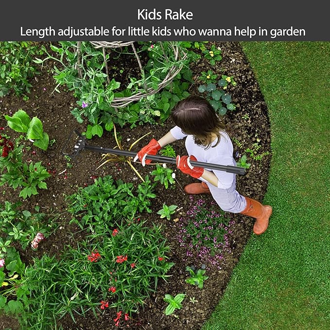 Oliynedy Stirrup Hoe Cultivator Garden Tool Heavy Duty,Scuffle Loop Hula Action Hoe Weeding Gardening Hand Tools for Women Kids Men,Metal Weeder Scraper Garden Hoe Rake Weed Puller Long Handle 32-72