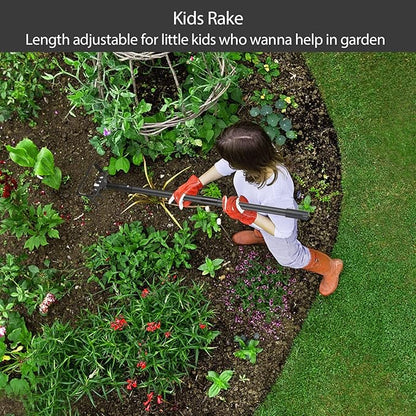 Oliynedy Stirrup Hoe Cultivator Garden Tool Heavy Duty,Scuffle Loop Hula Action Hoe Weeding Gardening Hand Tools for Women Kids Men,Metal Weeder Scraper Garden Hoe Rake Weed Puller Long Handle 32-72
