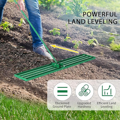 Outvita Lawn Leveling Rake 36"x10", Level Lawn Tool with Adjustable Handle, Yard Leveling Rake, Landscape Rakes for Garden, Backyard, Golf Course, Farm, Pasture