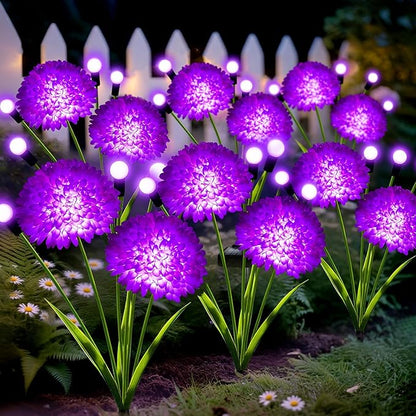 Solar Garden Lights, 6 Pack Solar Purple Swaying Firefly Lights with Flowers, Waterproof Purple Halloween Flowers Light Outdoor for Garden Patio Yard Fall Decoration, Gifts for Women Mother's Day