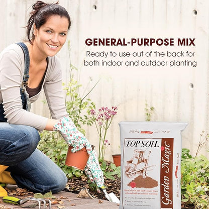Michigan Peat 40 Pound Bag Garden Magic Organic Planting Potting Top Soil Blend Mix for Indoor and Outdoor Gardening and Landscapes, White