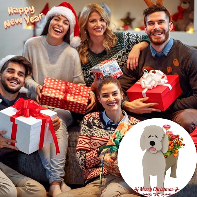 Golden Doodle Dog Planter Plant Pots,Cute Large Dog Flower Planter,Gifts for Pet Lovers,Unique Animal Plant Pots,Office,Indoor Outdoor Garden Decor(9.84 * 9.06 * 17in)