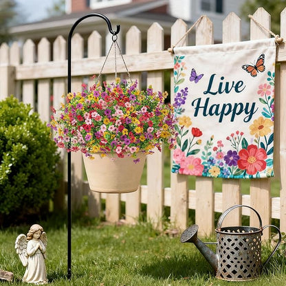 Artificial Fake Mums Flowers for Outdoor Fall Decor,12 Bundles Faux Flowers Plants Silk Daisy for Planter Pot Colorful UV Resistant Look Real for Front Door Porch Patio Outside Yard