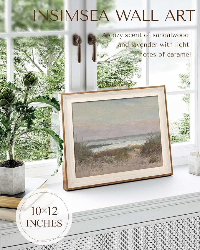 InSimSea Framed Canvas Wall Art Decor Room Decor, Classical Coastal Scenery Bathroom Pictures Wall Decorations, Farmhouse Kitchen Office Bathroom Art Wall Decor 10x12In