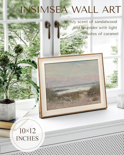 InSimSea Framed Canvas Wall Art Decor Room Decor, Classical Coastal Scenery Bathroom Pictures Wall Decorations, Farmhouse Kitchen Office Bathroom Art Wall Decor 10x12In