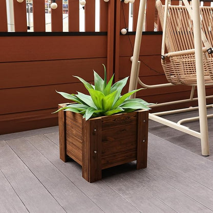 Artificial Plants Outdoor,UV-Resistant Fake Agave Succulent Plant 23 Inch Medium Size Faux Succulents Stems for Indoor Realistic & Natural Home Decor Plants for Office Housewarming 2 Pack