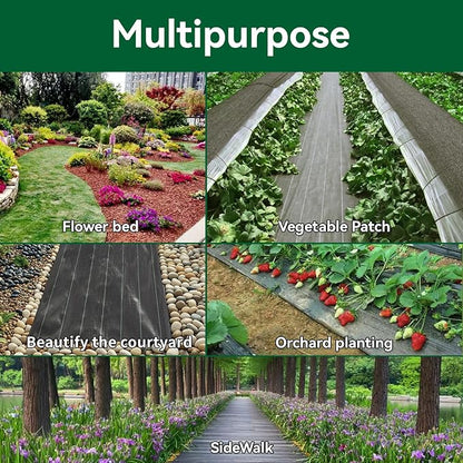 Weed Fabric Barrier Heavy Duty, 5FTx100FT 3.2oz Garden Weed Blocker Fabric, Landscaping Fabric, Weed Control Fabric Ground Cover Gardening Mat