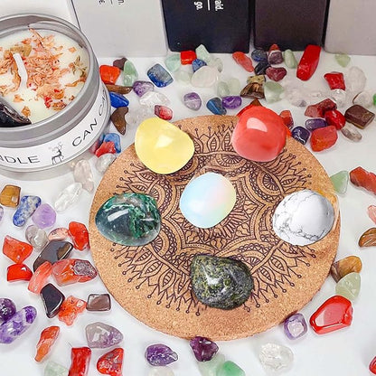 DUQGUHO Moss Agate Crystals Bulk Natural Irregular Polished Stones Tumbled Crystals Gemstone Rocks for Beginners Gift 200g