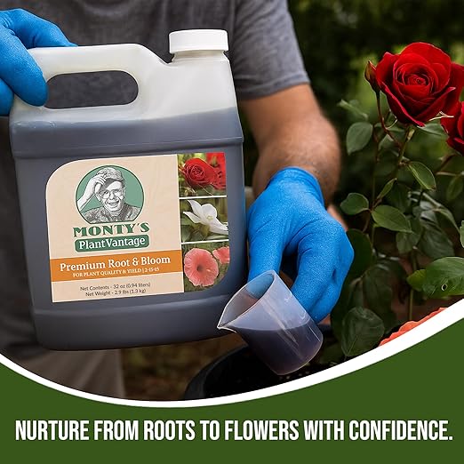 PlantVantage Root & Bloom Fertilizer - Concentrated Liquid Fertilizer for Strong Roots and Big Blooms - Bloom Plant Food for Trees, Shrubs, Flowers and Vegetables - Ideal Soil and Foliar Spray - 32 oz