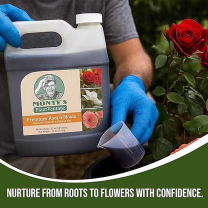 PlantVantage Root & Bloom Fertilizer - Concentrated Liquid Fertilizer for Strong Roots and Big Blooms - Bloom Plant Food for Trees, Shrubs, Flowers and Vegetables - Ideal Soil and Foliar Spray - 32 oz