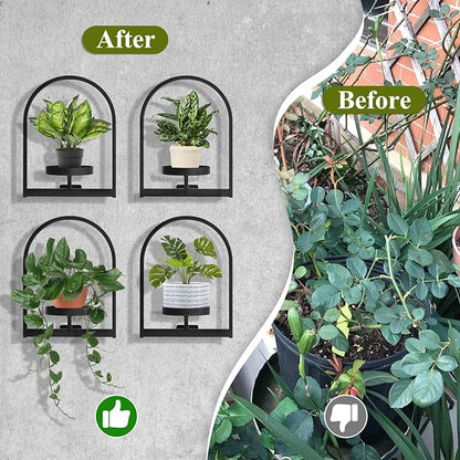 PEKGRIL 3 Pack Wall Plant Holders, Metal Window Planters Shelves, Indoor Plants Stands, Wall Decor Planter Hanging Shelf, Gifts for Plant Lovers