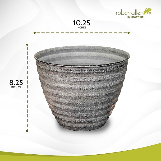 Headwind Ironstone Woodsdale Planter, 10", Dusted Pearl, 1 Pack