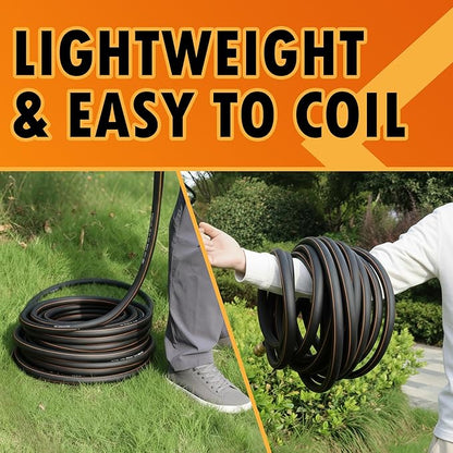 5/8 in. × 20 ft. Flexible Hybrid Rubber Garden Hose, High Flow 5/8" I.D. No Memory Durable Lightweight Water Hose for Watering, Irrigation, Water Transfer Pump