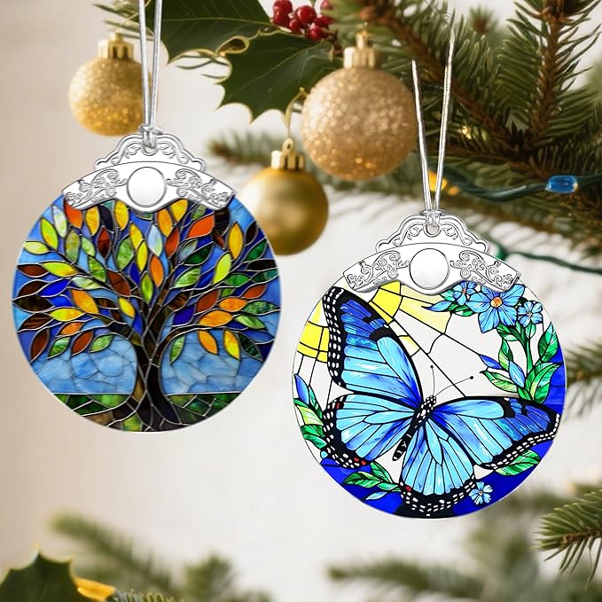Butterfly Christmas Ornaments: Christmas Tree Ornaments, Holiday Decor for Butterfly Lover, Stocking Stuffers, Gift Ideas, Housewarming Gift, Xmas Gifts & Gifts for Women, Friends and Neighbors
