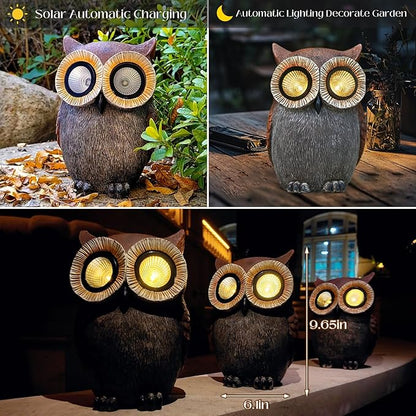 DKJOCKY Owl Gifts for Women, Solar Owl Decorations for Yard, Garden Oranments Outdoor Gardening Gifts for Mom Women Grandma Wife