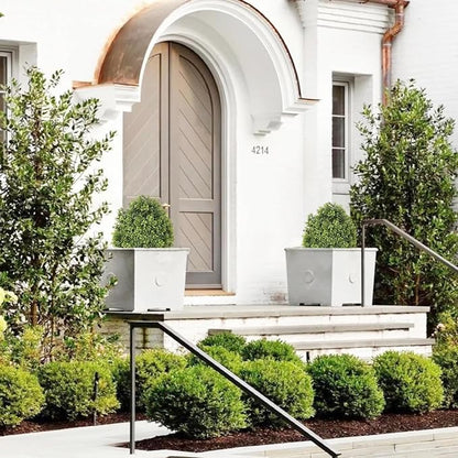 24" Faux Boxwood Plants Outdoor, Artificial Topiary Ball Trees Set of 2, UV Resistant Fake Potted Evergreen Realistic Greenery Bushes Shrubs for Outside Front Porch Planter Patio Indoor Decor 2ft Tall
