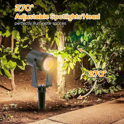 SUNTHIN Outdoor Landscape Lighting with Remote, RGBW Color Changing Spot Uplights, 12 Pack (2 * 6 Pack)