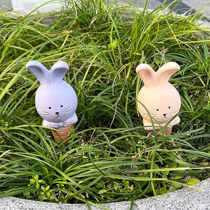 4 Pcs Plant Terracotta Self Watering Spikes, Vacation Plant Self Watering Devices, Clay Plant Watering Stakes Suitable for Indoor Plant Watering Globes Bunny Gifts Women Mom Grandma Wife Rabbit