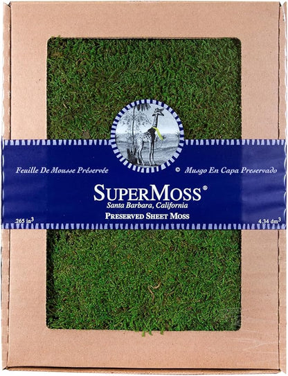 SuperMoss (21485) Sheet Moss – Flat Moss for Plants, Terrariums, Wedding Decor & Crafts, Safe, Non-Toxic, Long-Lasting Green Moss for Indoor Plants, Vivariums & Green Wall Art, 175 Cu. in., Preserved