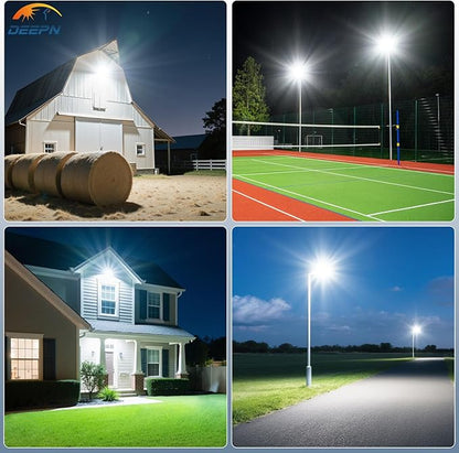 Deepn 9000W Solar Street Light, Bright LED Security Solar Flood Light with Motion Sensor & Dusk to Dawn, IP67 Waterproof Commercial Lights Outdoor for Outside, Parking Lot, Street, Yard, 2 Pack