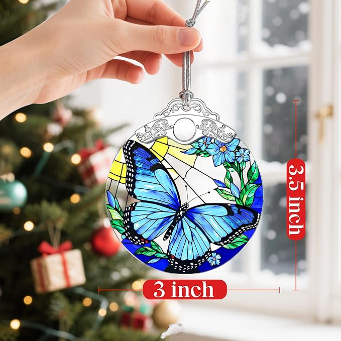 Butterfly Christmas Ornaments: Christmas Tree Ornaments, Holiday Decor for Butterfly Lover, Stocking Stuffers, Gift Ideas, Housewarming Gift, Xmas Gifts & Gifts for Women, Friends and Neighbors
