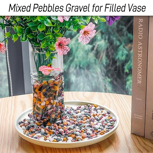 2.4lb Aquarium Gravel for Plants, 1/4Inch Fish Tank Gravel for Succulent Cactus and Bonsai, Decorative River Rocks Pebbles for Gardening, Flower Pots, Landscaping,Terrarium